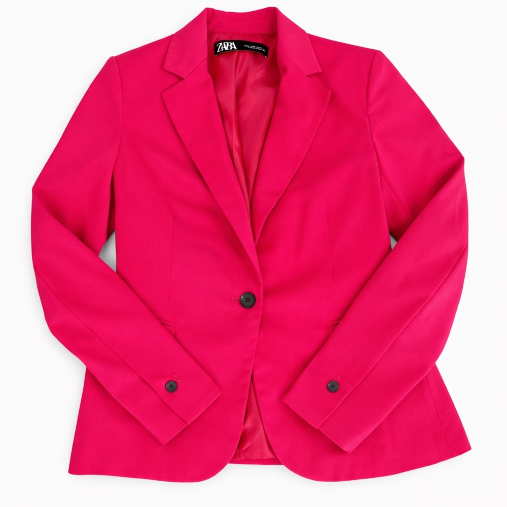 Zara Women's Vibrant Pink Suit Jacket